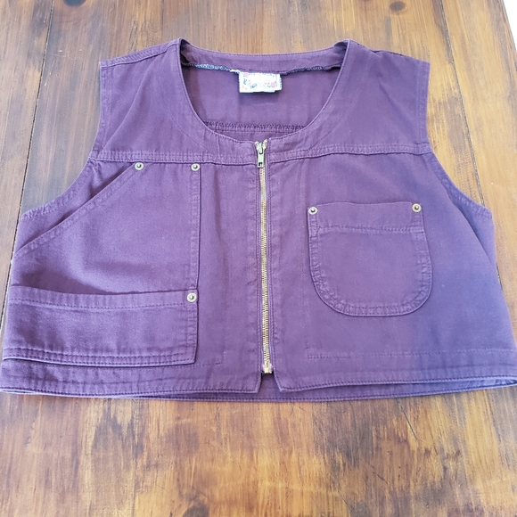 Monique Fashions Jackets & Blazers - Vintage Monique Fashions purple vest size 10
